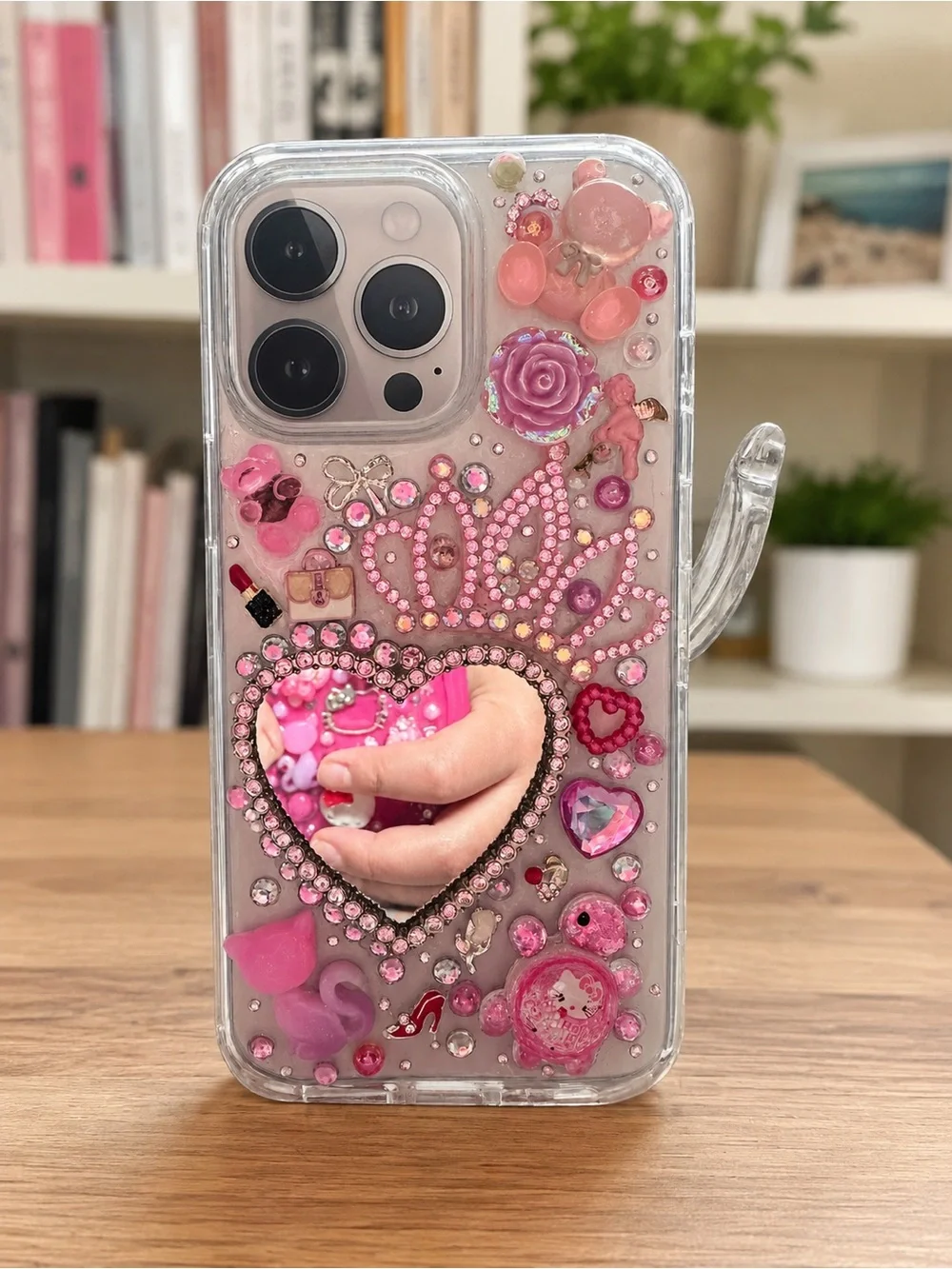 Cute Pink Glitter Bear Phone Case for iPhone - Decorative 3D Charms